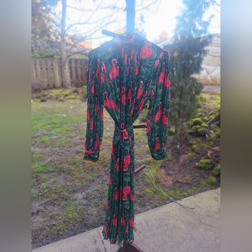 Flamingo long sleeve dress
